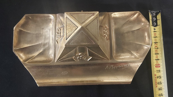 Bronze inkwell signed A. MARIONNET