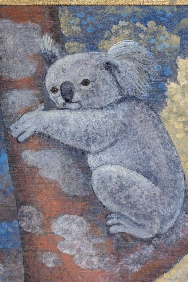 Painted canvas representing koalas. Contemporary work