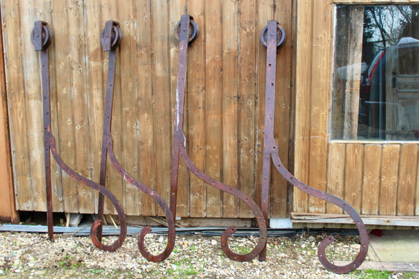 Two Pairs Of 18th Century Wrought Iron Hinges