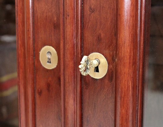  Bibliothèque Vitrine en Placage d'Acajou Moucheté - Fin XIXe 