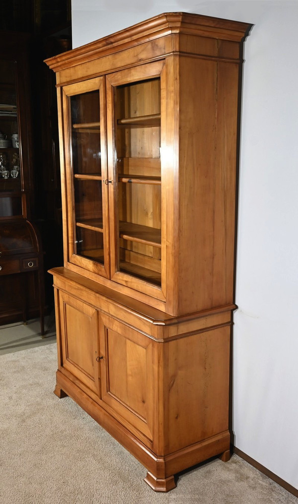 Small Buffet Two-body bookcase in solid cherry wood – 1900