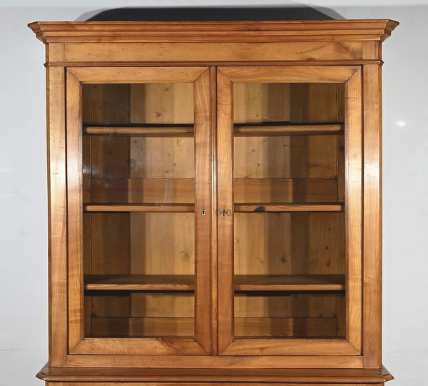 Small Buffet Two-body bookcase in solid cherry wood – 1900