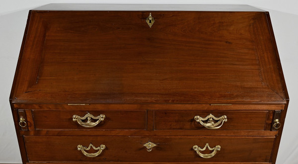 Scribanne chest of drawers in solid mahogany, Georgian period, England – 18th century