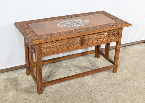 Oriental Folding Table in Exotic Wood – Early 20th Century