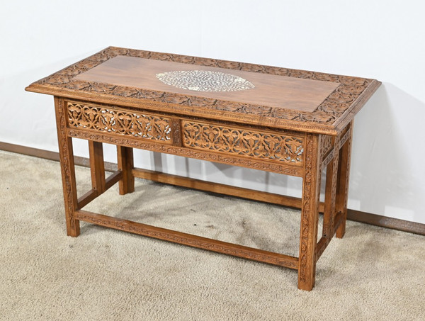 Oriental Folding Table in Exotic Wood – Early 20th Century