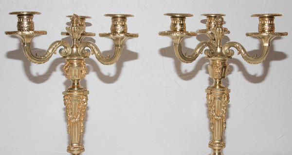 Pair Of Henri Picard Gilt Bronze Candlesticks