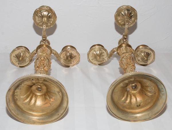 Pair Of Henri Picard Gilt Bronze Candlesticks