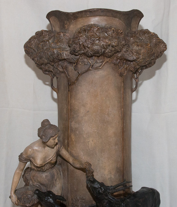 Large Lavergne Terracotta Vase, Goldscheider Circa 1900