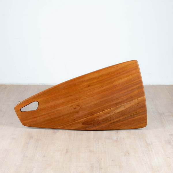 Mahogany tripod coffee table by Pierre Cruège, 1953