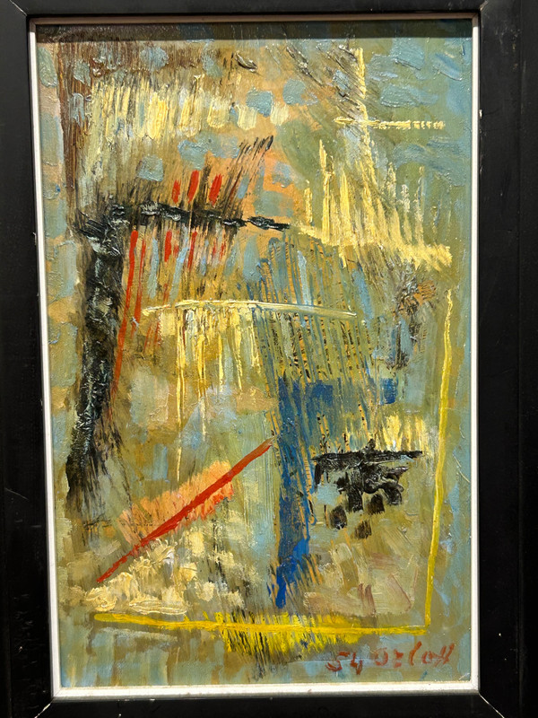 Orloff 1954 - Small Abstract Painting On Panel - Signed And Dated