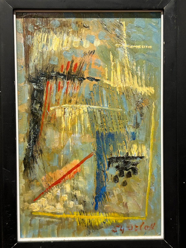 Orloff 1954 - Small Abstract Painting On Panel - Signed And Dated