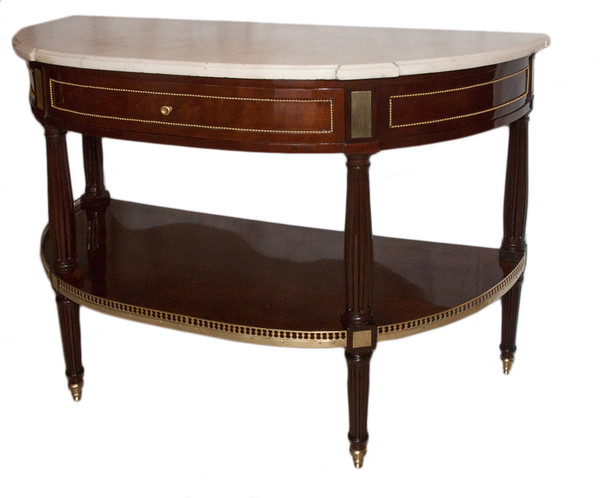 Half Moon Console In Mahogany Louis XVI Period