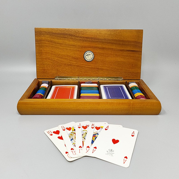 1980s Original Gorgeous Playing Cards Box by Piero Fornasetti in Excellent condition. Made in Italy