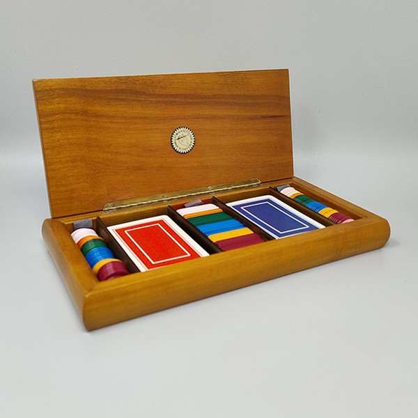 1980s Original Gorgeous Playing Cards Box by Piero Fornasetti in Excellent condition. Made in Italy