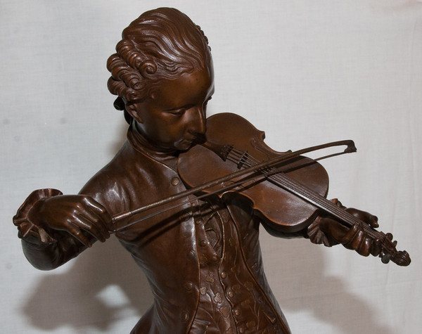 "Mozart" in bronzo firmato G.Gueyton fine XIX secolo