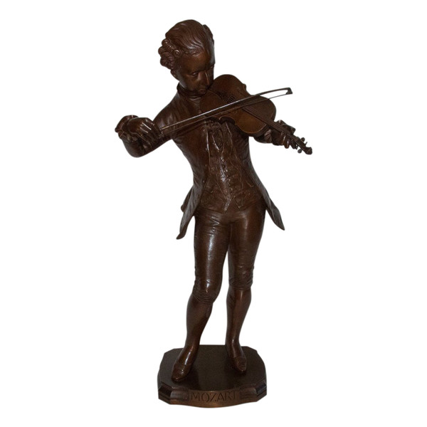 "Mozart" in bronzo firmato G.Gueyton fine XIX secolo