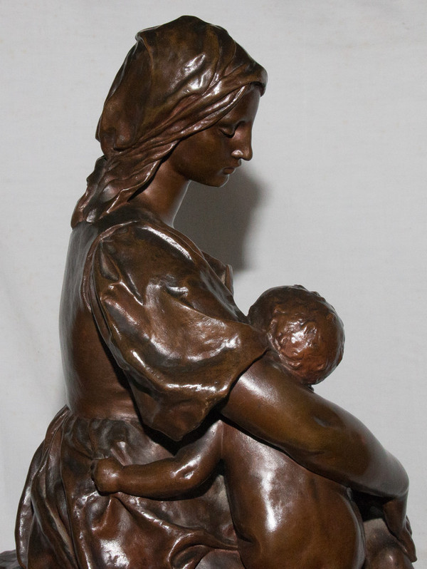 Bronze " Maternité" Signé Paul Dubois 1829-1905