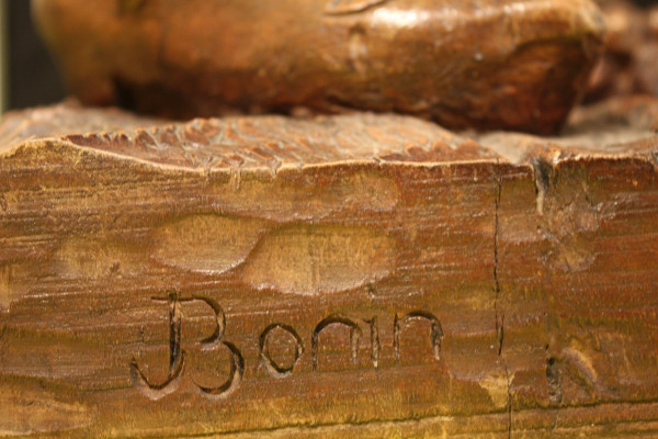 Walnut Sculpture Of A Harvester By Bonin Dijon