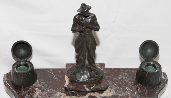 Le Terrassier" inkwell Aimé jules Dalou (1838-1902)