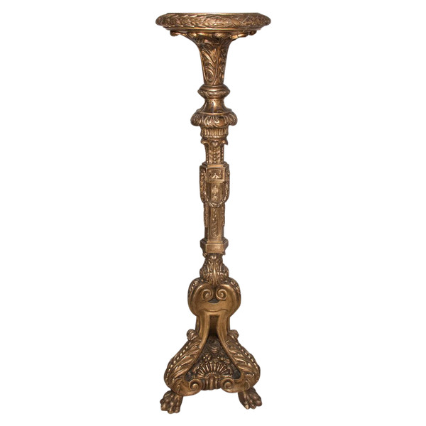 Large Carved And Gilded Wood Torchiere Late 19th Century