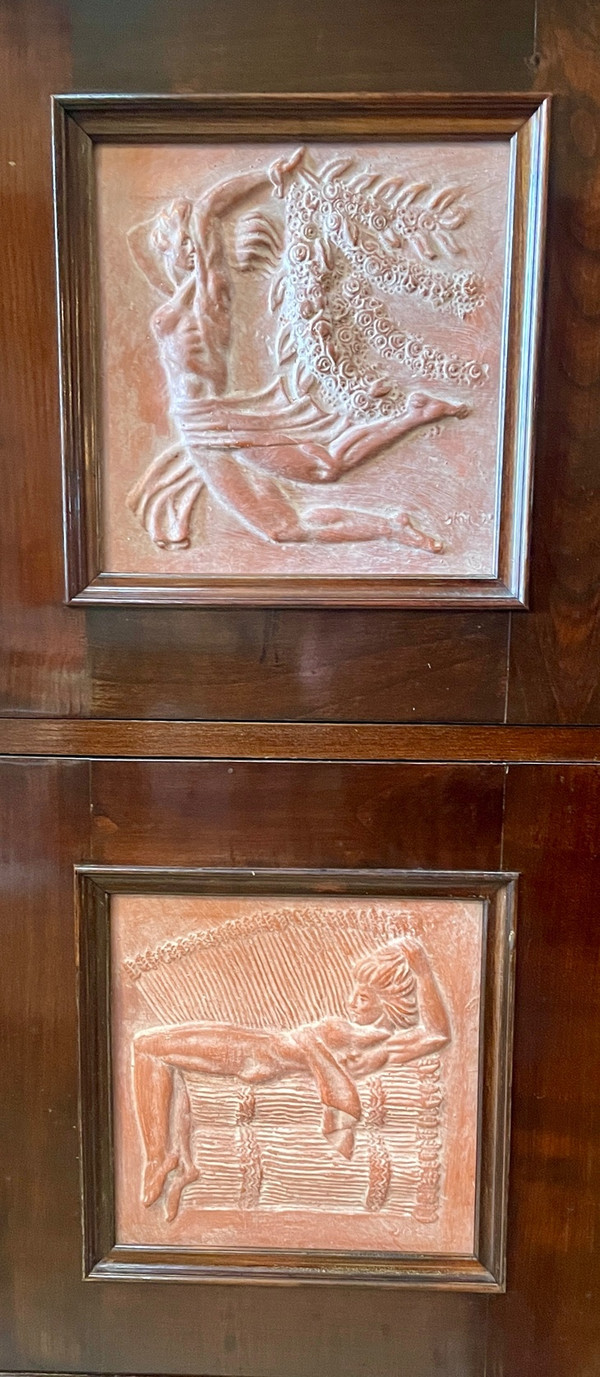 Art Deco Sideboard with the Allegory of the Four Seasons, 20th Century