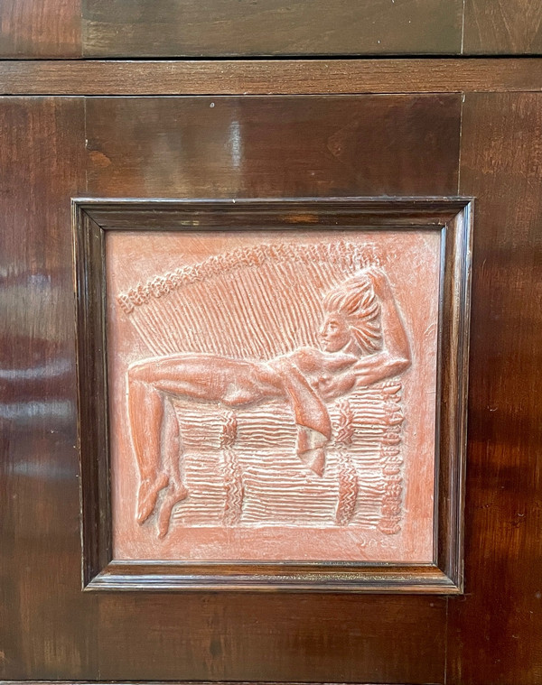 Art Deco Sideboard with the Allegory of the Four Seasons, 20th Century