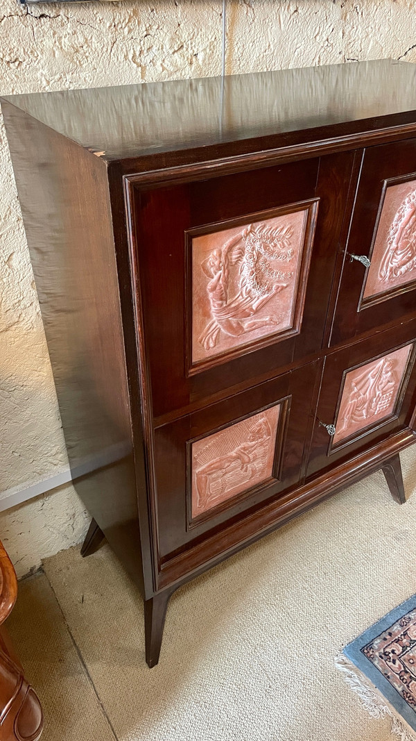 Art Deco Sideboard with the Allegory of the Four Seasons, 20th Century