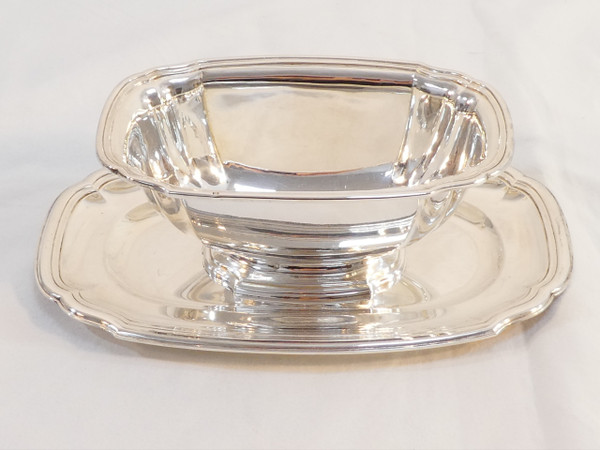 MASSIVE SILVER sauce boat and sauce spoon DOUTRE ROUSSEL