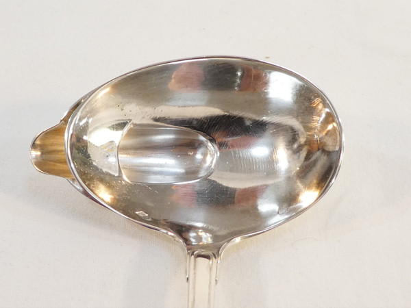 MASSIVE SILVER sauce boat and sauce spoon DOUTRE ROUSSEL