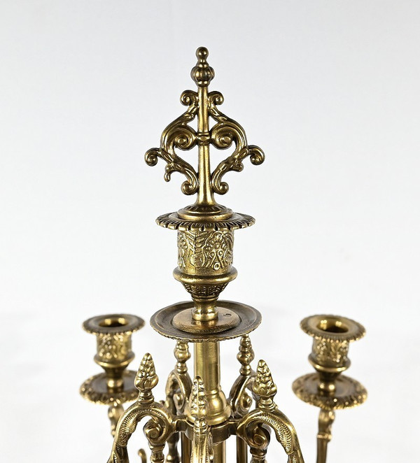 Pair of important Gilt Bronze Candelabras, Louis XIV style - Early 19th century