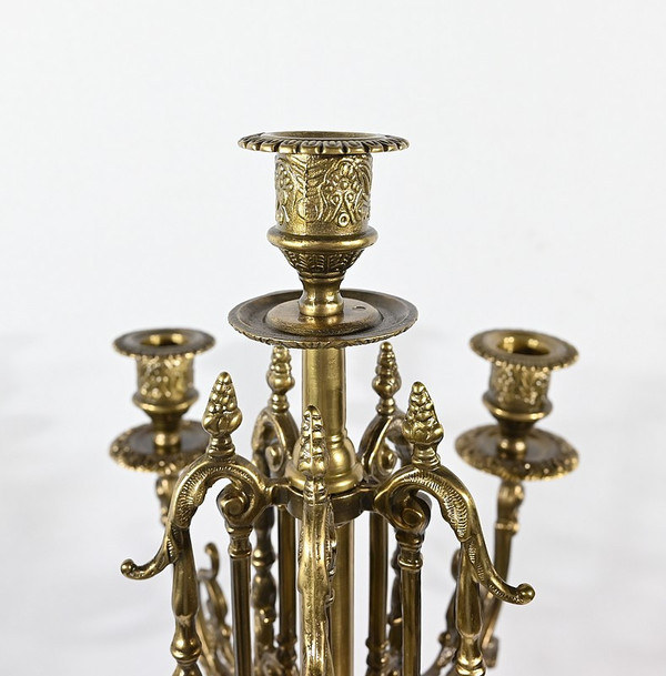 Pair of important Gilt Bronze Candelabras, Louis XIV style - Early 19th century