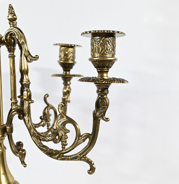 Pair of important Gilt Bronze Candelabras, Louis XIV style - Early 19th century