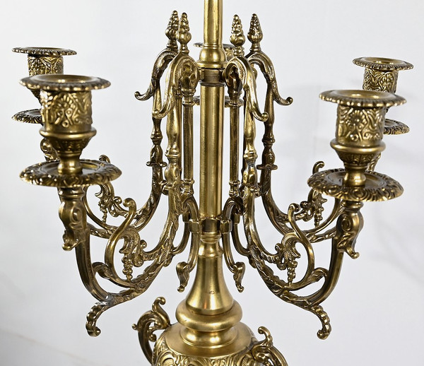 Pair of important Gilt Bronze Candelabras, Louis XIV style - Early 19th century