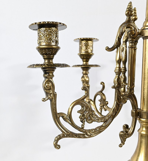 Pair of important Gilt Bronze Candelabras, Louis XIV style - Early 19th century