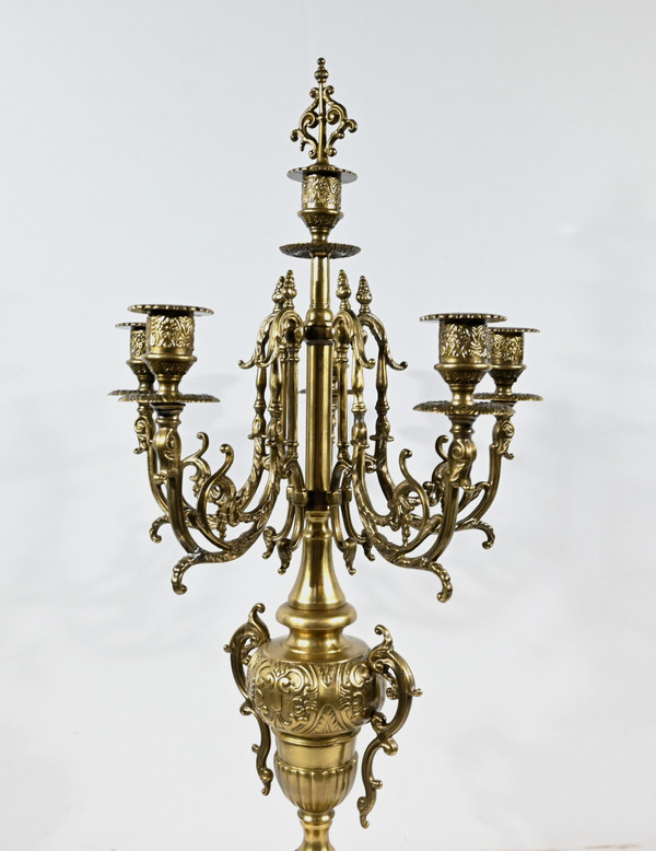 Pair of important Gilt Bronze Candelabras, Louis XIV style - Early 19th century