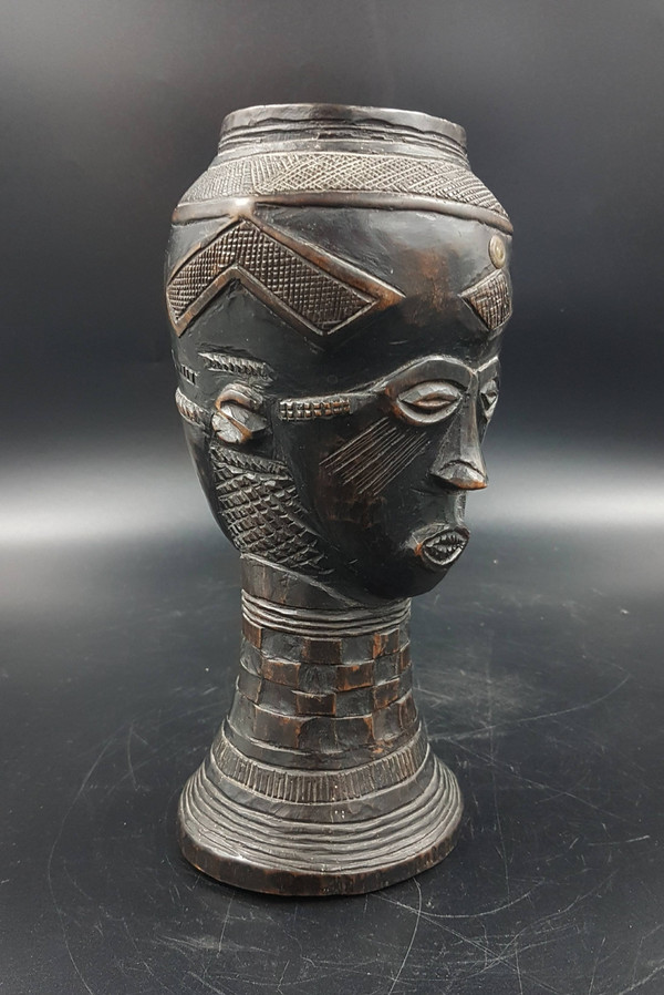 Janus dalm wine cup, Kuba people, D.R.C.