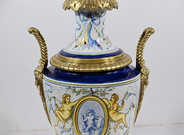 Earthenware oil lamp, Napoleon III period - Mid-19th century