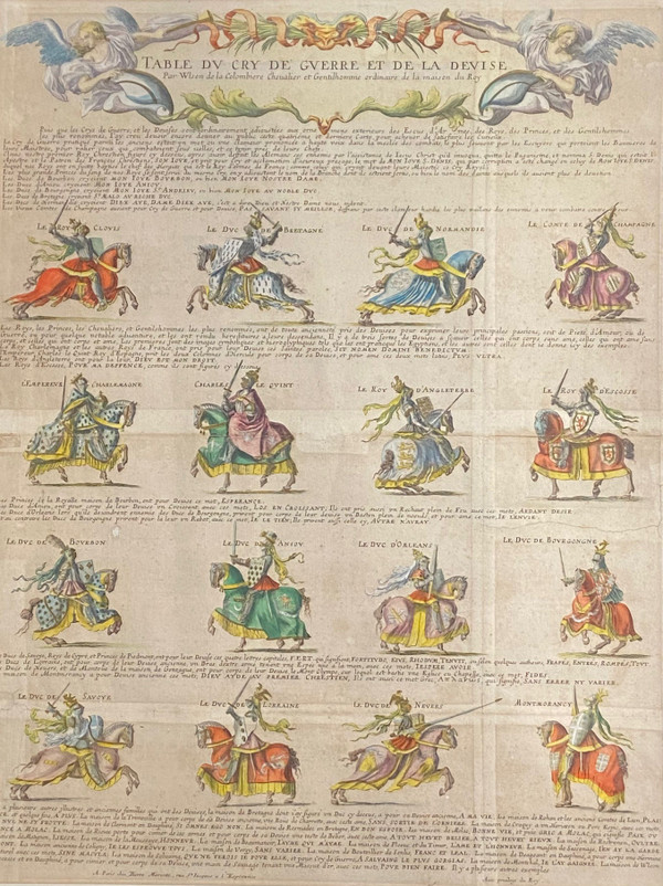 1647 - CHEVALERIE - Table Du Cri De Guerre Et De La Devise By Marc De Wlson De La Colombiere