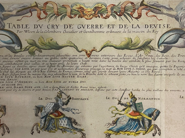 1647 - CHEVALERIE - Table Du Cri De Guerre Et De La Devise By Marc De Wlson De La Colombiere