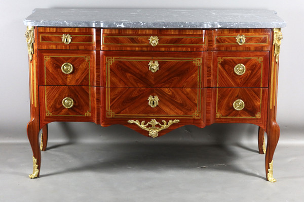  Transition Chest Of Drawers In 18th Century Marquetry