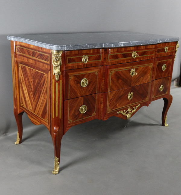  Transition Chest Of Drawers In 18th Century Marquetry