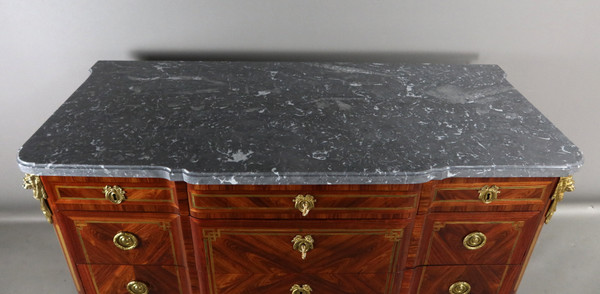  Transition Chest Of Drawers In 18th Century Marquetry