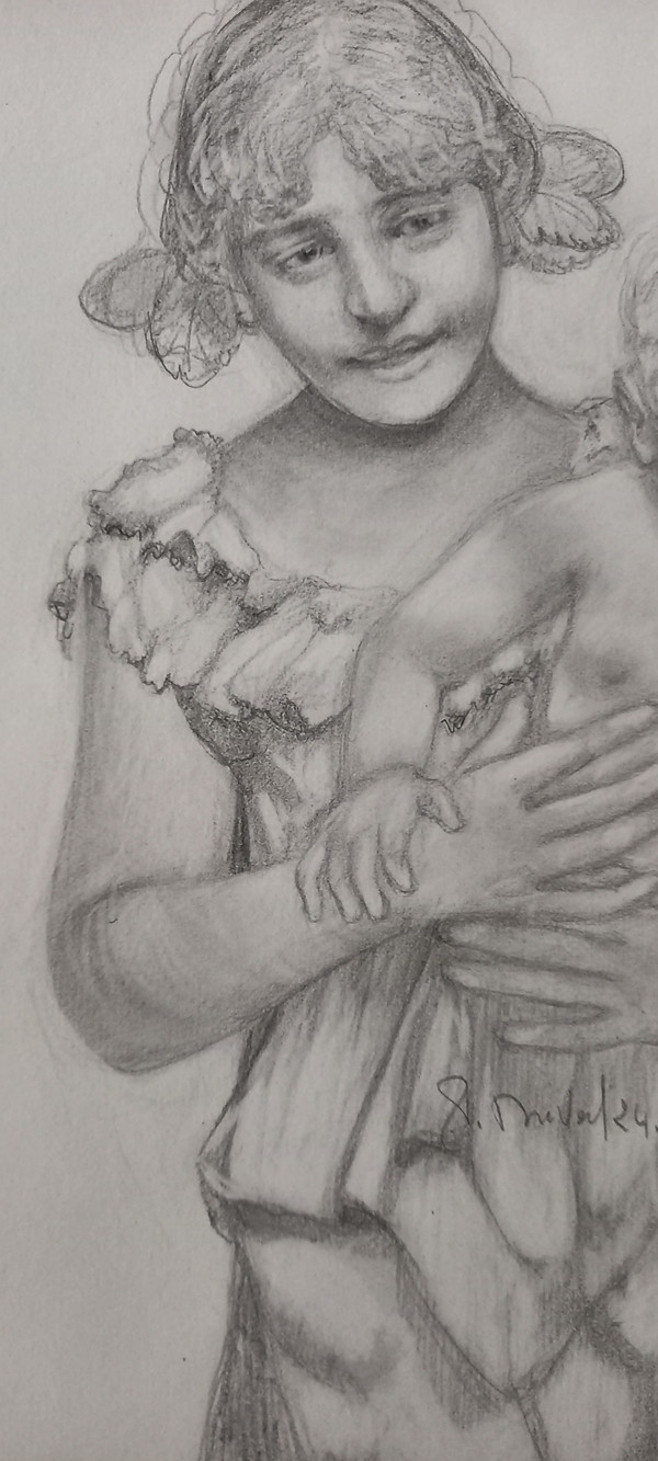 Mother and child portrait /drawing