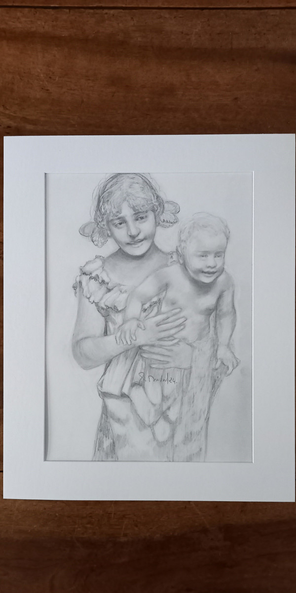 Mother and child portrait /drawing