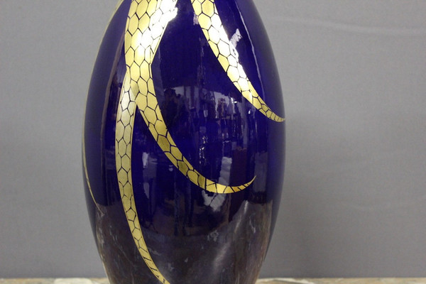 Large Art Deco Porcelain Vase By Pinon Heuzé