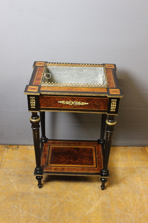 Napoleon III period planter In Marquetry XIX