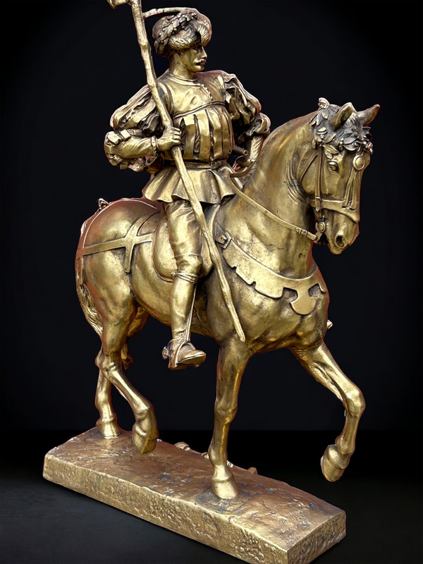 Emmanuel Frèmiet Paris (1824-1910) La Saint Hubert 1520 Large Gilt Bronze