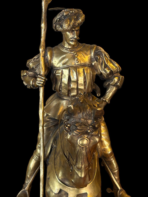 Emmanuel Frèmiet Paris (1824-1910) La Saint Hubert 1520 Large Gilt Bronze