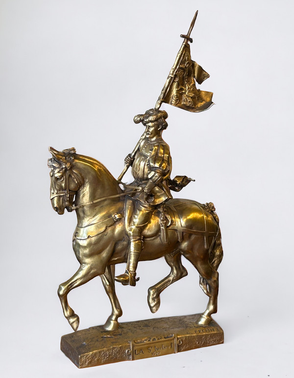 Emmanuel Frèmiet Paris (1824-1910) La Saint Hubert 1520 Large Gilt Bronze