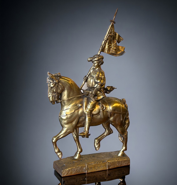 Emmanuel Frèmiet Paris (1824-1910) La Saint Hubert 1520 Large Gilt Bronze